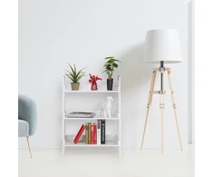 Relaxdays Balta laisvai pastatoma lentyna su 4 lygiais