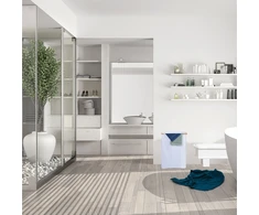 Relaxdays Balta skalbinių dėžė su dangčiu 105 L