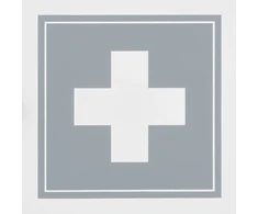 Relaxdays Balta vaistinėlės spintelė su pilku kryžiumi