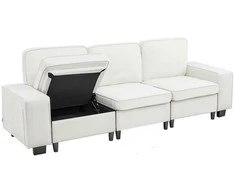 Vevor Baltas sofa su vieta daiktams apačioje
