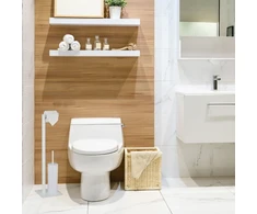 Relaxdays Baltas WC aksesuarų rinkinys