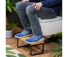 Relaxdays Bambukinė ir metalinė tualeto kėdutė