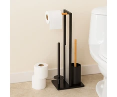 Relaxdays Bambukinis ir metalinis WC komplektas