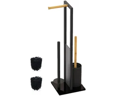 Relaxdays Bambukinis ir metalinis WC komplektas