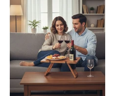 Relaxdays Bambukinis pikniko vyno padėklas