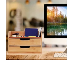 Relaxdays Bambukinis stalo organizatorius su stalčiais
