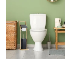 Relaxdays Bambukinis WC rinkinys juodas