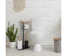 Relaxdays Bambuko ir geležies WC rinkinys su lentynėle