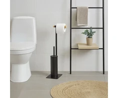 Relaxdays Bambuko ir plieno WC rinkinys