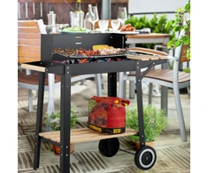 Relaxdays Barbekiu grilis su ratukais ir lentynomis
