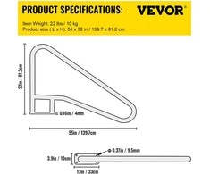 VEVOR Baseino turėklas 139,7x81,2 cm 304 nerūdijantis plienas