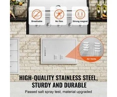 Vevor BBQ prieigos durelės, 610x432 mm nerūdijančio plieno