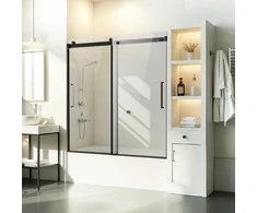 Vevor Berėmis stumdomas vonios durys 142-152 cm x 152 cm