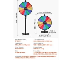 VEVOR Besisukantis prizų ratas su stovu, 610 mm