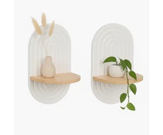 Relaxdays Boho stiliaus sieninės lentynėlės, 2 vnt. komplektas