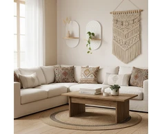 Relaxdays Boho stiliaus sieninės lentynėlės, 2 vnt. komplektas