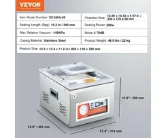 Vevor Chamber vakuum pakavimo aparatas, 260W