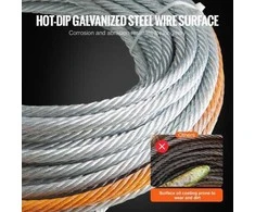 Vevor Cinkuoto plieno gervės lynas 9,5 mm x 30,5 m