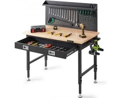 Vevor Daugiafunkcinis medinis darbastalis 121x61 cm su elektros lizdais