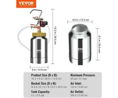 VEVOR Dažų purškimo slėginis bakas, 2L, 1.8mm antgalis