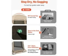 VEVOR Didelė palapinė su tinklu, 12-15 žmonių