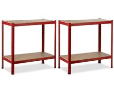 Relaxdays Didelės apkrovos lentynų stovas 150 cm raudonas