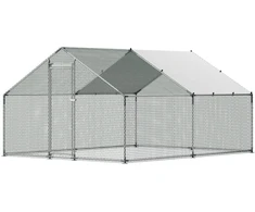 Didelis metalinis vištidės aptvaras 3 x 4 x 2 m