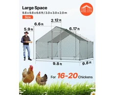Didelis metalinis vištidės voljeras 3 x 3 x 2 m