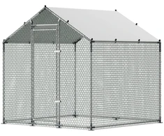 VEVOR Didelis metalinis vištų voljeras 2 x 2 x 2 m