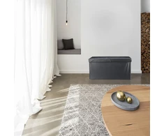 Relaxdays Dirbtinės odos daiktadėžė-suoliukas su dangčiu