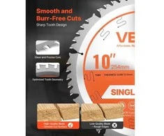 VEVOR Diskinis pjovimo diskas medienai, 254 mm, 50 dantų