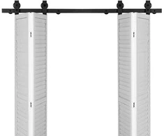 Vevor dvejų poslinkių tvarkingų durų bėgių sistema 152 cm