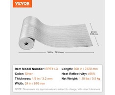 Vevor Dviejų atspindžių izoliacinis ritinys 61 cm x 7.62 m