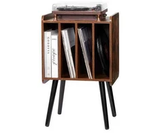 Vevor Dviejų aukštų medinė vinilinių plokštelių stovas