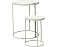 Home Styling Collection Dviejų staliukų rinkinys su mediniu paviršiumi
