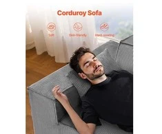VEVOR Dviejų vietų šviesiai pilkas sofa be surinkimo