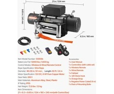 VEVOR Elektrinė gervė, 5400 kg apkrova, 12V DC