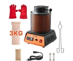 Elektrinė krosnelė Vevor Elektrinė lydymo krosnelė, 1350W, 3kg keraminis tiglis