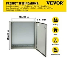 Vevor Elektrinė plieninė dėžė NEMA 4 išorei