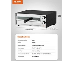 Elektrinė krosnelė VEVOR Elektrinė stalviršio orkaitė picai 12 colių 1450W