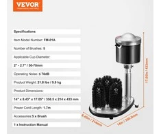 Vevor Elektrinis 5 šepetėlių stiklinis ploviklis