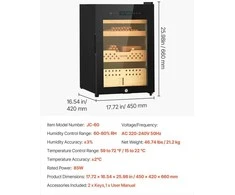 Drėkintuvas VEVOR Elektrinis 60L cigarų humidoras namams