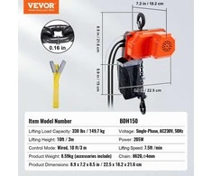 Vevor Elektrinis grandininis keltuvas 150 kg, 3 m aukštis