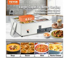Vevor Elektrinis maisto šildytuvas su 6 talpomis