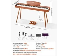 Vevor Elektrinis pianinas 88 klavišų, medinis korpusas
