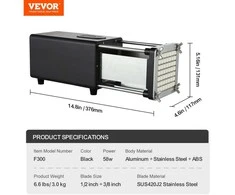 VEVOR Elektrinis prancūziškų bulvyčių pjaustytuvas