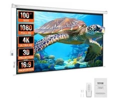 Vevor Elektrinis projektoriaus ekranas 100 colių UHD