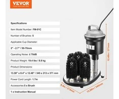 Vevor Elektrinis stiklinis ploviklis su 5 šepetėliais