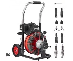 Vevor Elektrinis vamzdžių valymo įrenginys 30m x 10mm auto tiektuvas