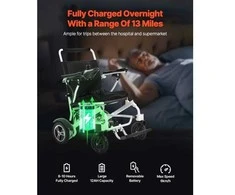 Vevor Elektrinis vežimėlis 136kg talpa 21km lankstomas